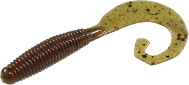 Zoom Tab Tail Grub 4in in green pumpkin red with lifelike action for bass.