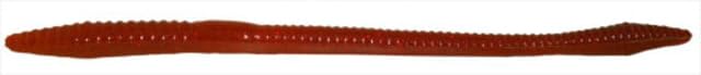 Zoom Trick Worm 6.5in Motoroil Red for subtle presentations around shallow cover.