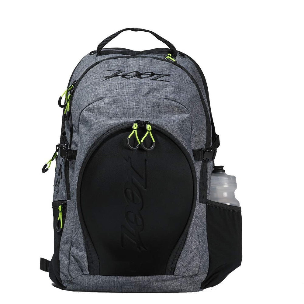 Zoot Ultra Tri Backpack strap design shows ergonomic padding for comfortable training days.