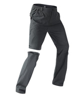 ZooYung men's convertible hiking pants front view highlights lightweight quick-dry fabric for outdoor adventures.