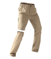 ZooYung men's convertible pants show elastic waistband for a comfortable hiking fit.