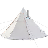 Zoring hot tent base area showing spacious 13.12 ft square footprint for groups