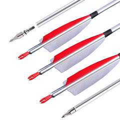 ZSHJGJR 31-inch aluminum arrow with 500 spine supports stable flight for compound and recurve bows