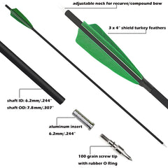 ZSHJGJR carbon arrow with 4in turkey-feather-fletching enhances stability.