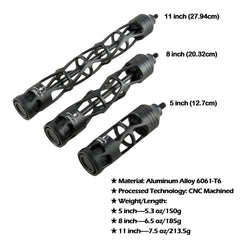 ZSHJGJR archery bow stabilizer 5in side view enhances balance and shot consistency.