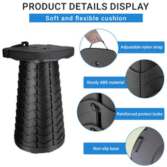 ZTMT upgraded square folding stool with fish scale structure improving anti-tilt stability