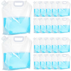 Zubebe emergency water bag showing 1.3-gallon capacity for camping hydration.