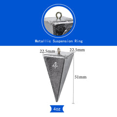 Surf fishing with pyramid weights on sandy shore