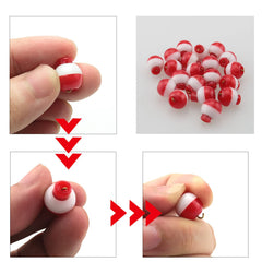 20 pcs fishing buoy 0.51 inch red and white