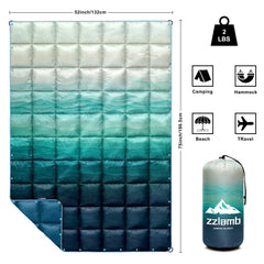 zzlamb Camping Blanket Puffy folded to compact size for travel