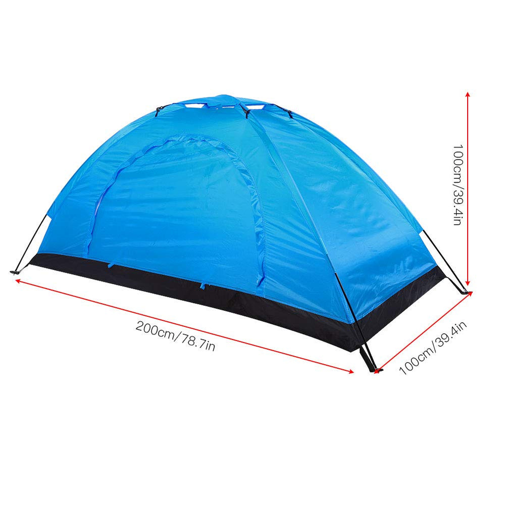 01 Camping Tent blue compact pack fits inside your daypack.