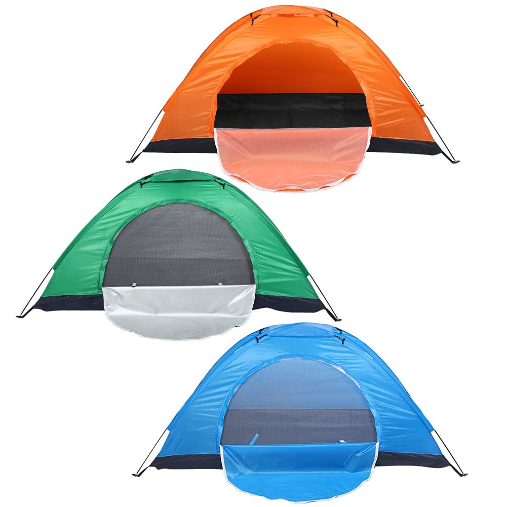 01 Camping Tent blue dry setup highlights quick, rain-ready readiness.