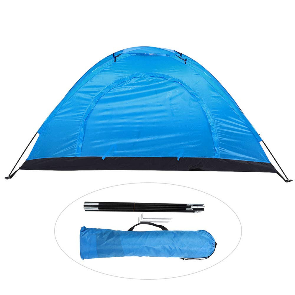 01 Camping Tent green waterproof fabric keeps gear dry in rain.