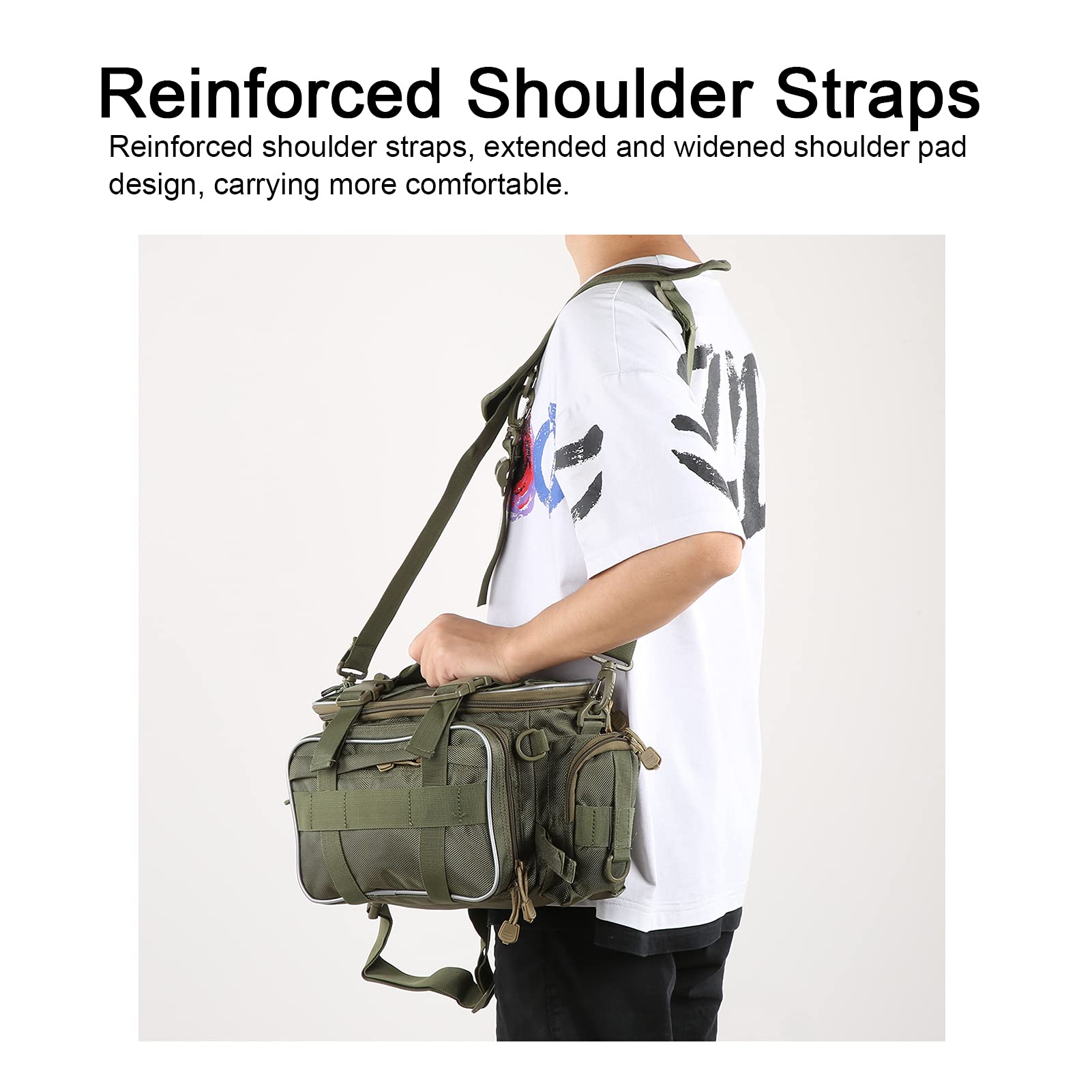 01 Fishing Organizer Shoulder Satchel durable nylon material built to last.