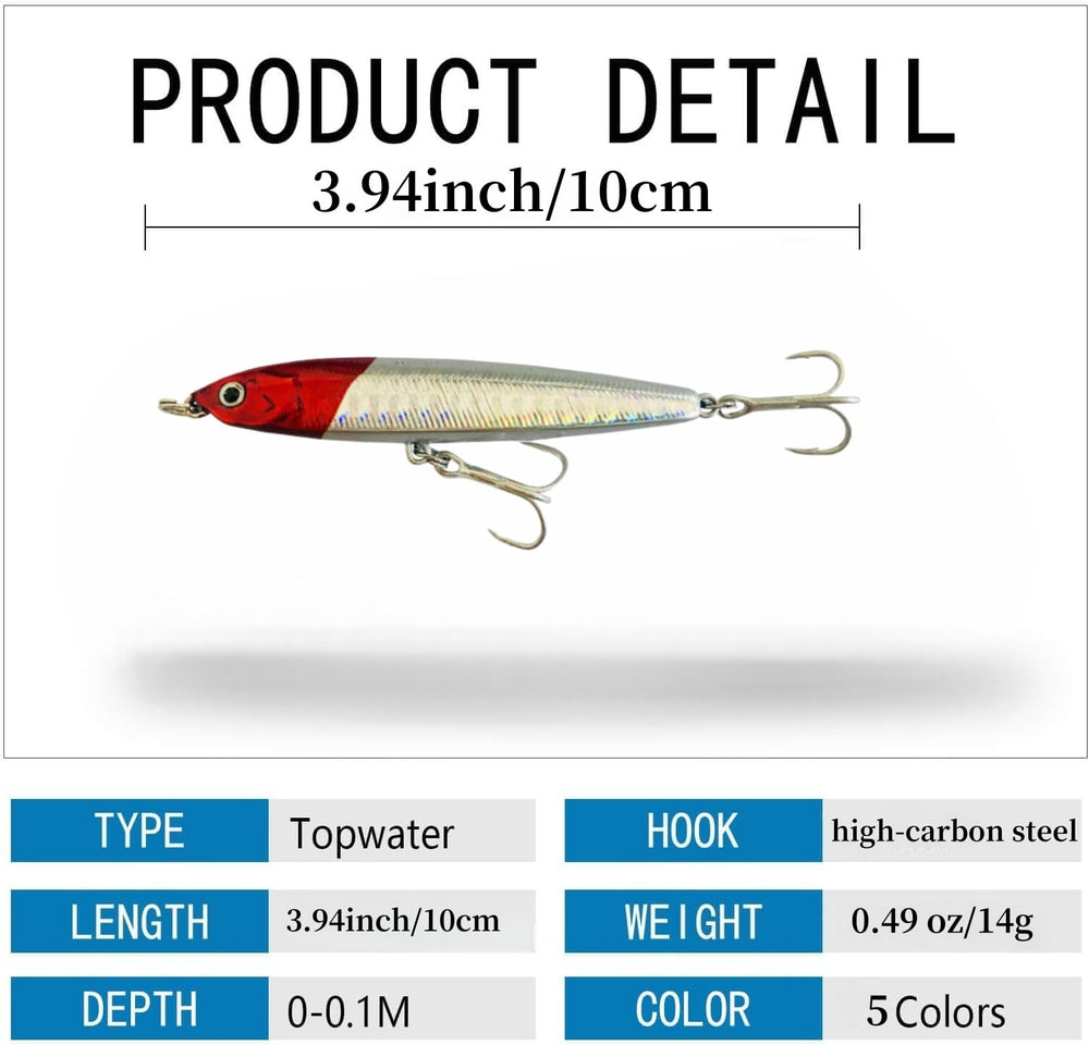 Close-up of a topwater jerkbait with reflective finish and 3D eyes