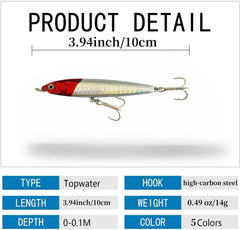 Close-up of a topwater jerkbait with reflective finish and 3D eyes