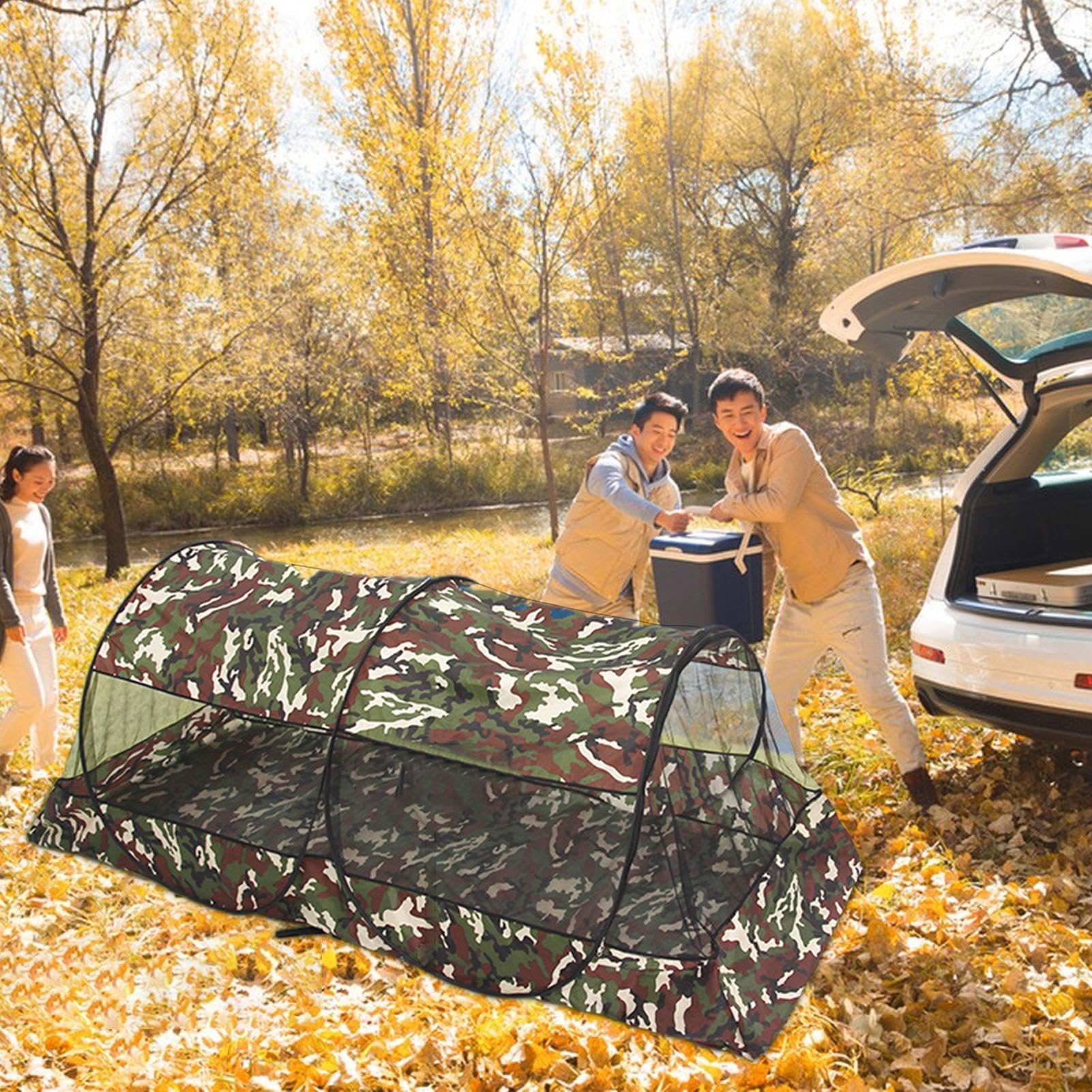1/4 Pop Up Mesh Tent size XL provides double bed comfort