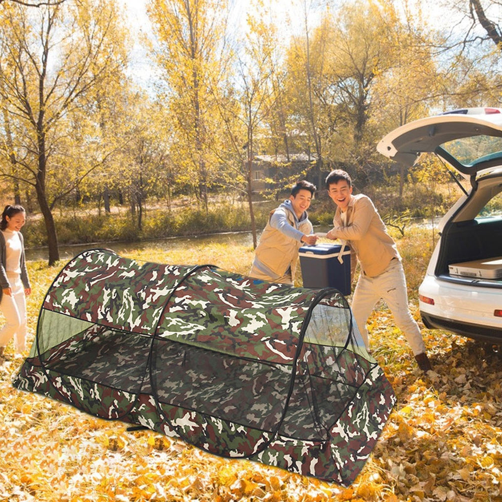 1/4 Pop Up Mesh Tent size XL provides double bed comfort