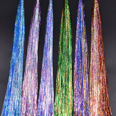 Crystal Flashabou Tinsel Set D – 10-pack, 6-color laser-coated flash for fly tying (image 1)