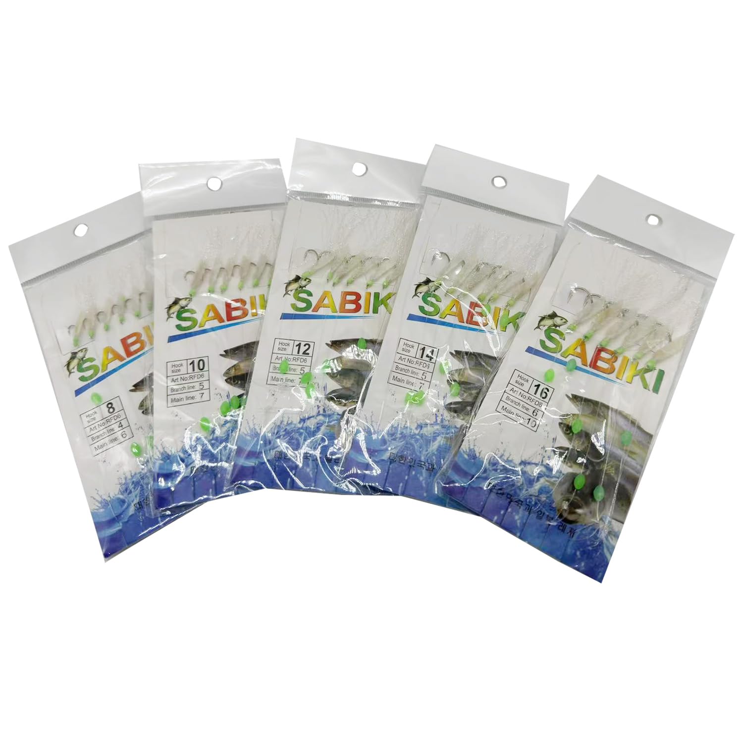 Product image: 10-pack set of glow Sabiki rigs