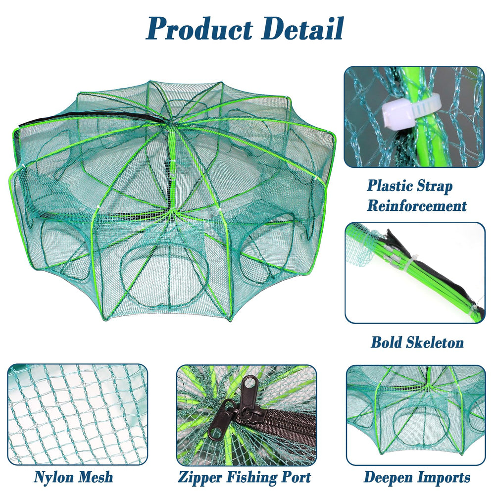Expanded view of 10-hole sides fishing net