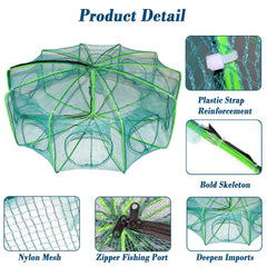 Expanded view of 10-hole sides fishing net