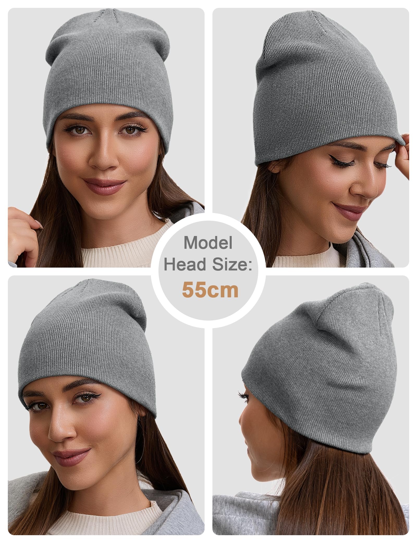 Double-layer knit detail of the beanie