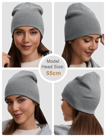 Double-layer knit detail of the beanie