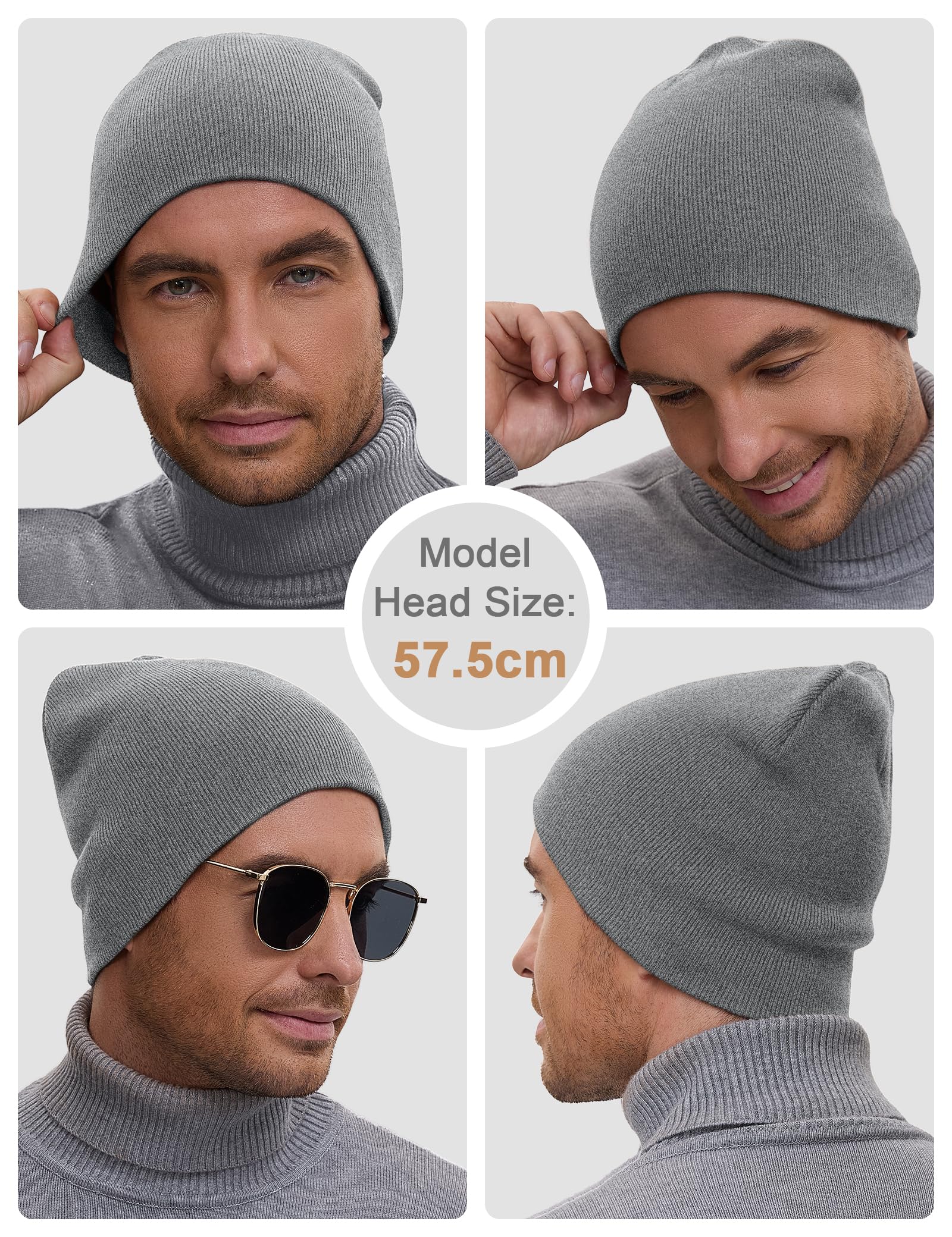 Beanie worn under winter helmet for outdoor activity