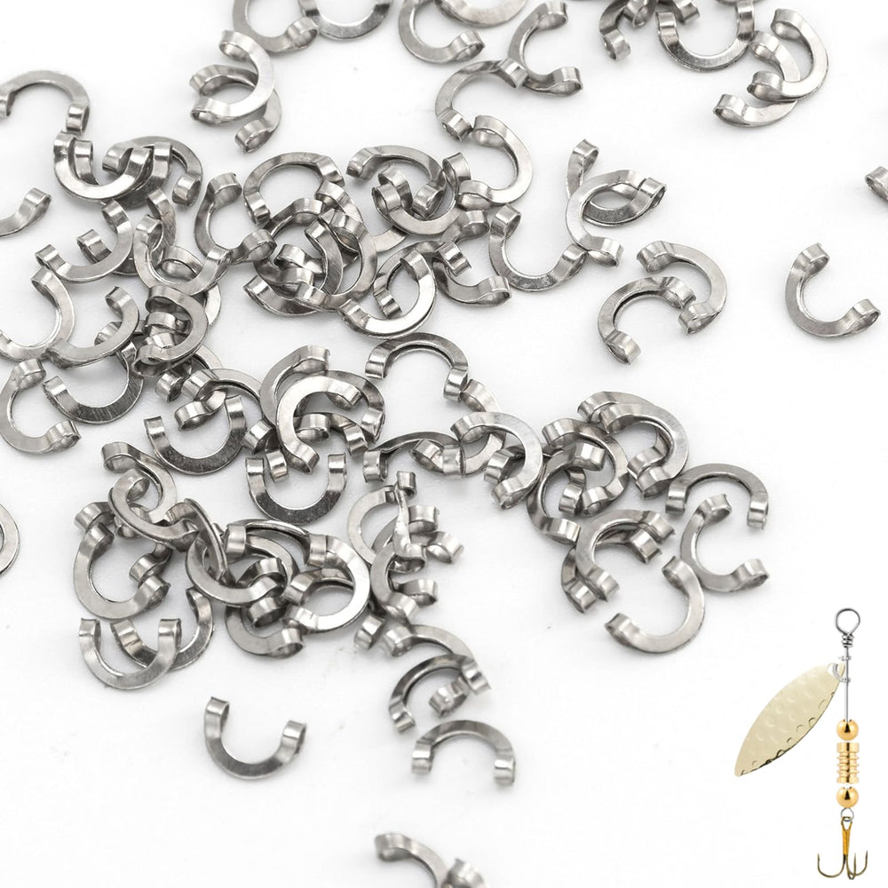Front view of the 100-pack folded copper spinner clevises