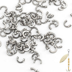 Front view of the 100-pack folded copper spinner clevises