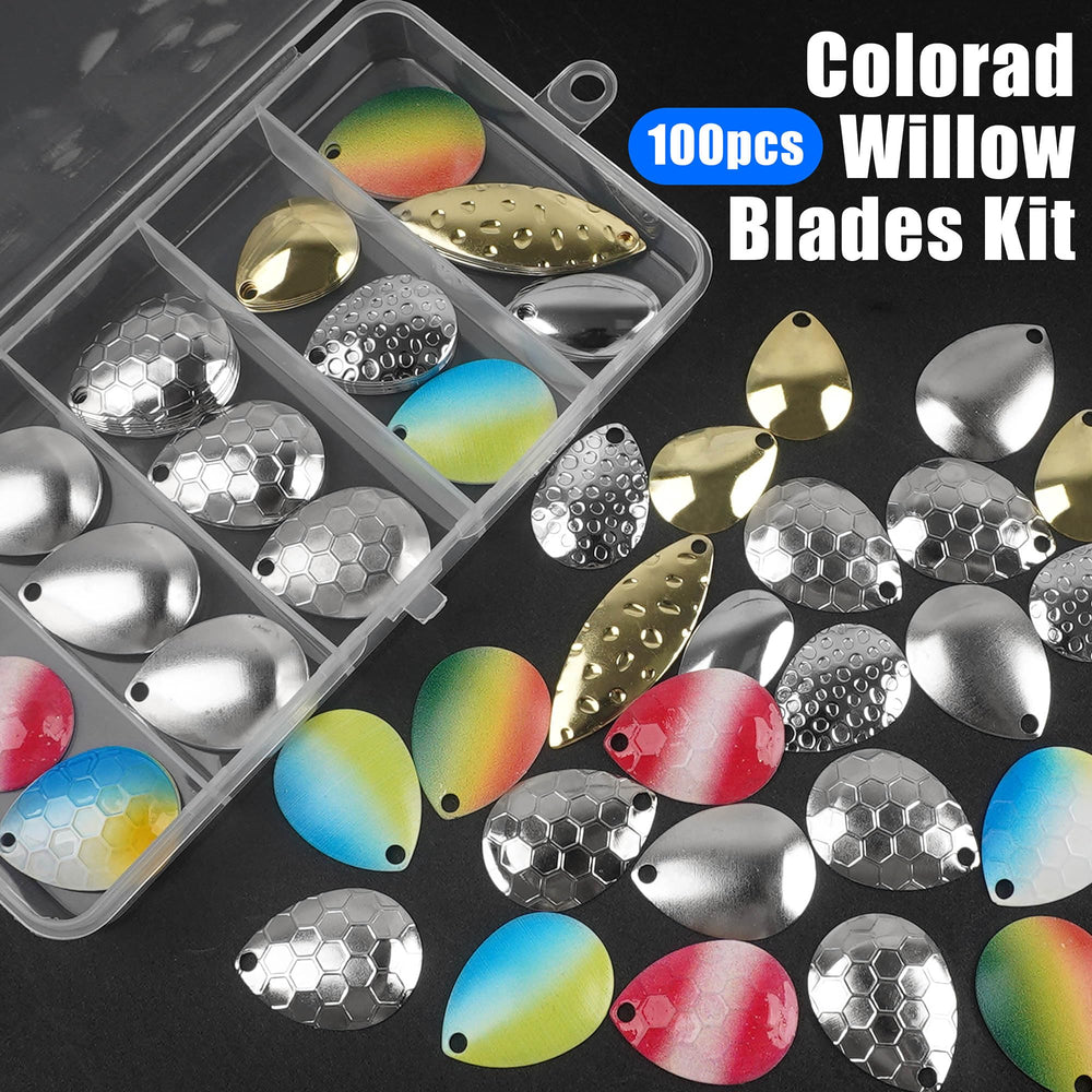 100 pieces spinner blades in a reusable storage box