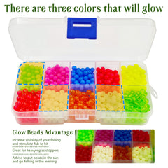 Beads for fishing rigs – glow colors and multi-color mix