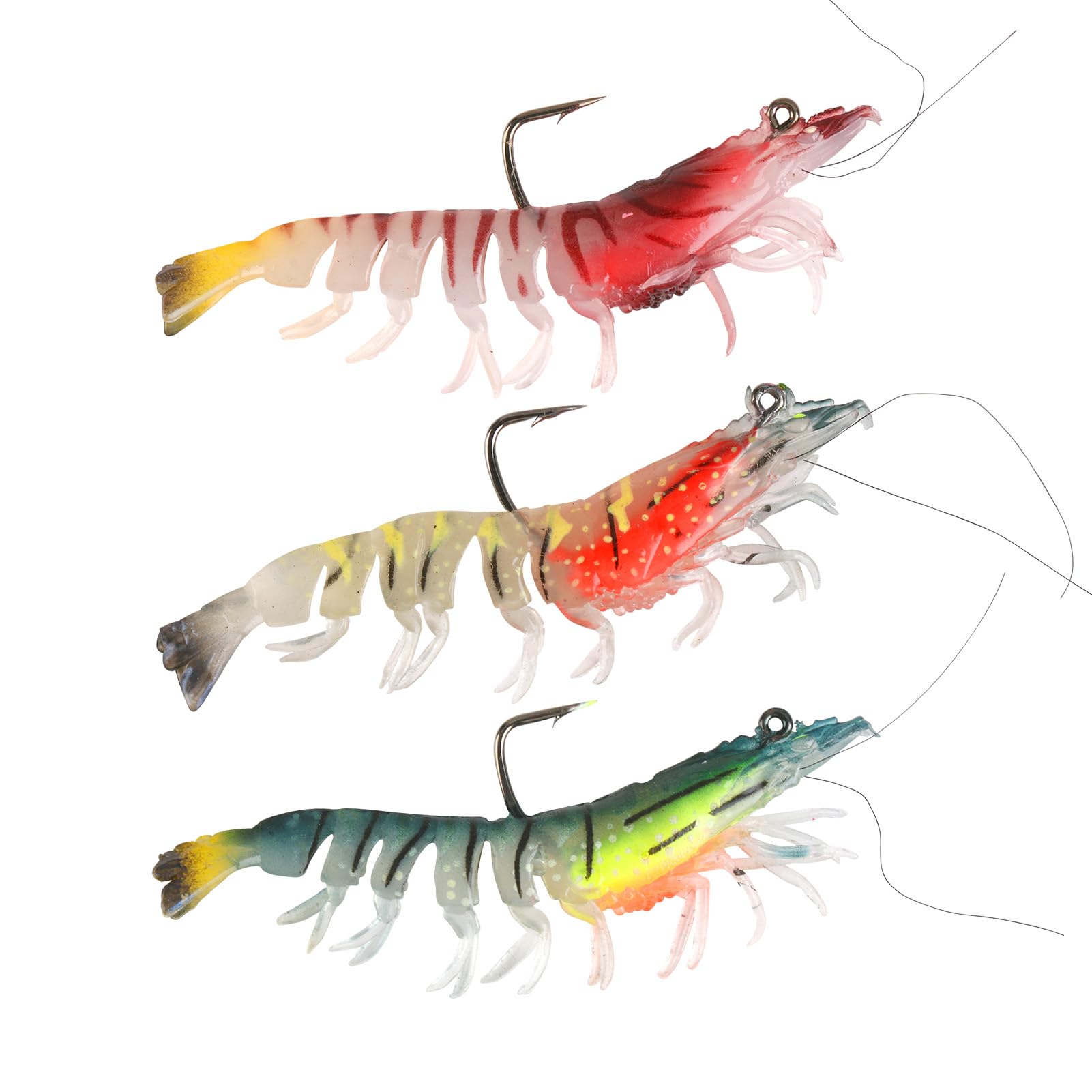 Combo kit layout showing jigs and corn baits for versatile fishing setups