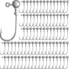 100-piece jig head hooks with plastic storage box, 1g (1/32 oz) - front view