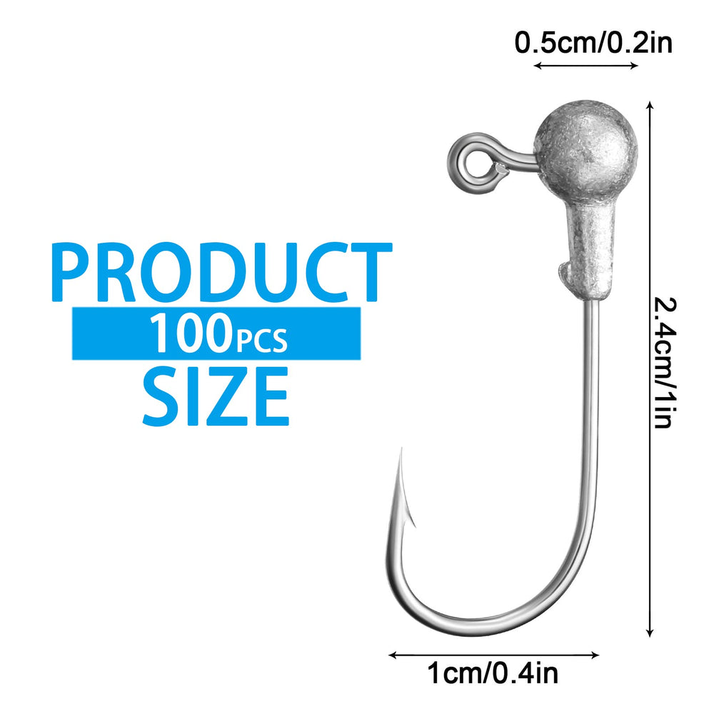 Unpainted jig head hook with barb for secure catch