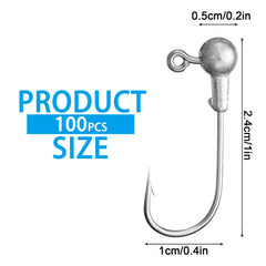 Unpainted jig head hook with barb for secure catch