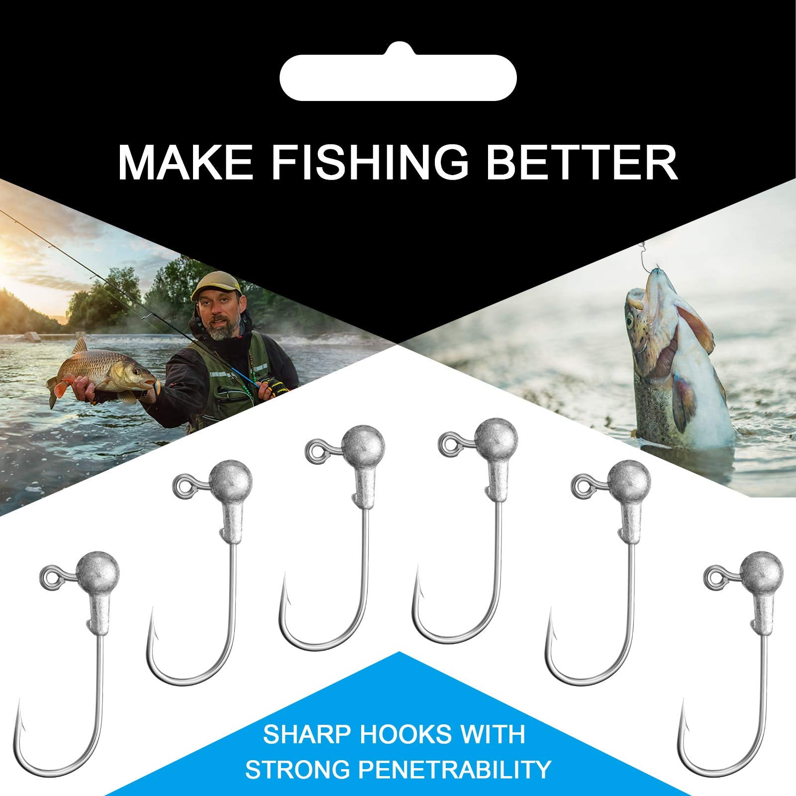 Durable jig head hooks with corrosion protection