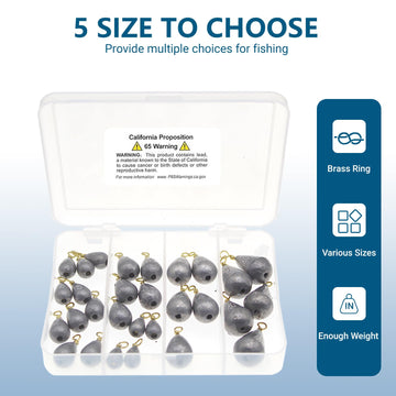 10g sinkers (5 pieces) for bottom fishing and casting
