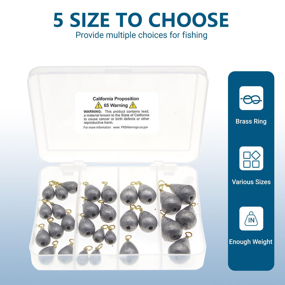 10g sinkers (5 pieces) for bottom fishing and casting