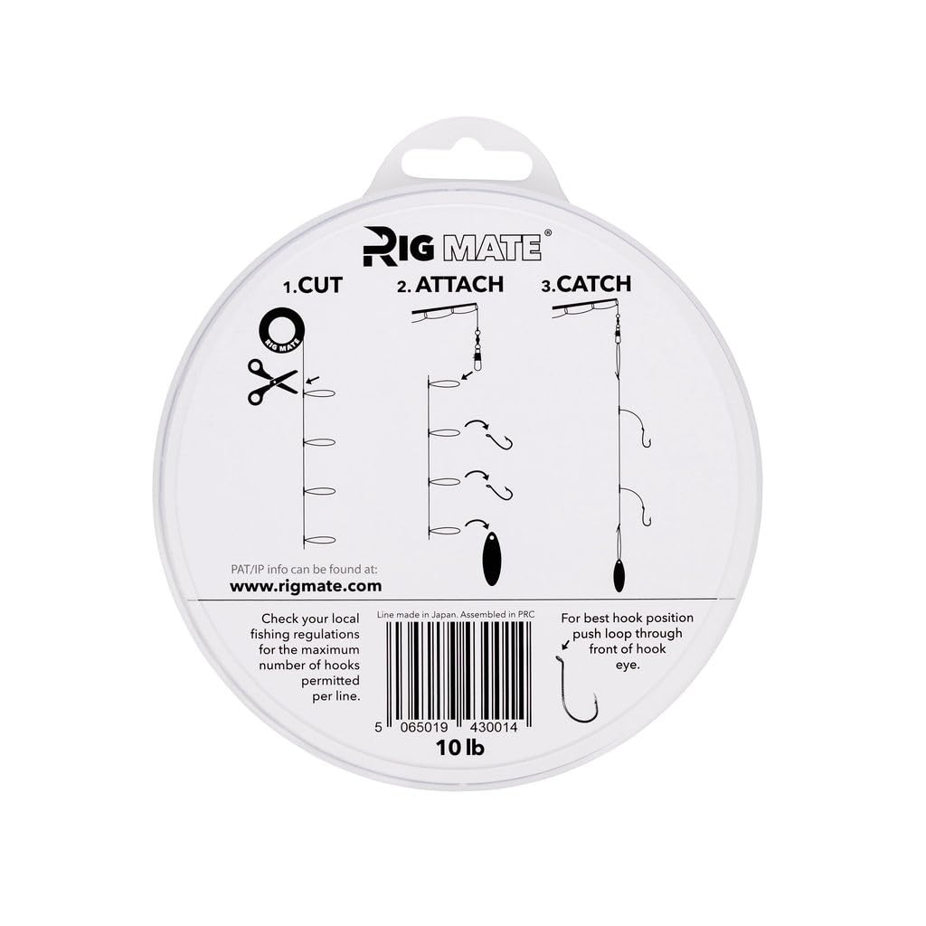 Close-up of pre-tied dropper loop rigs ready for rigging