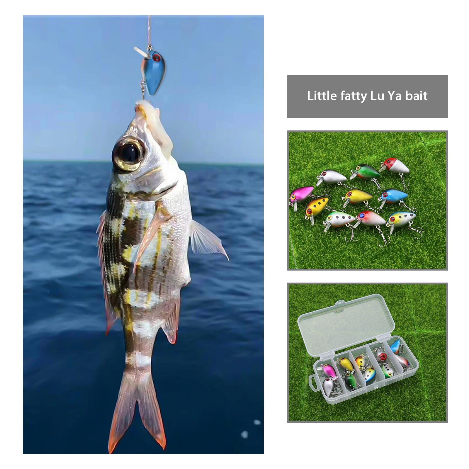 Ten-piece treble-hook crankbait lure set – color 3