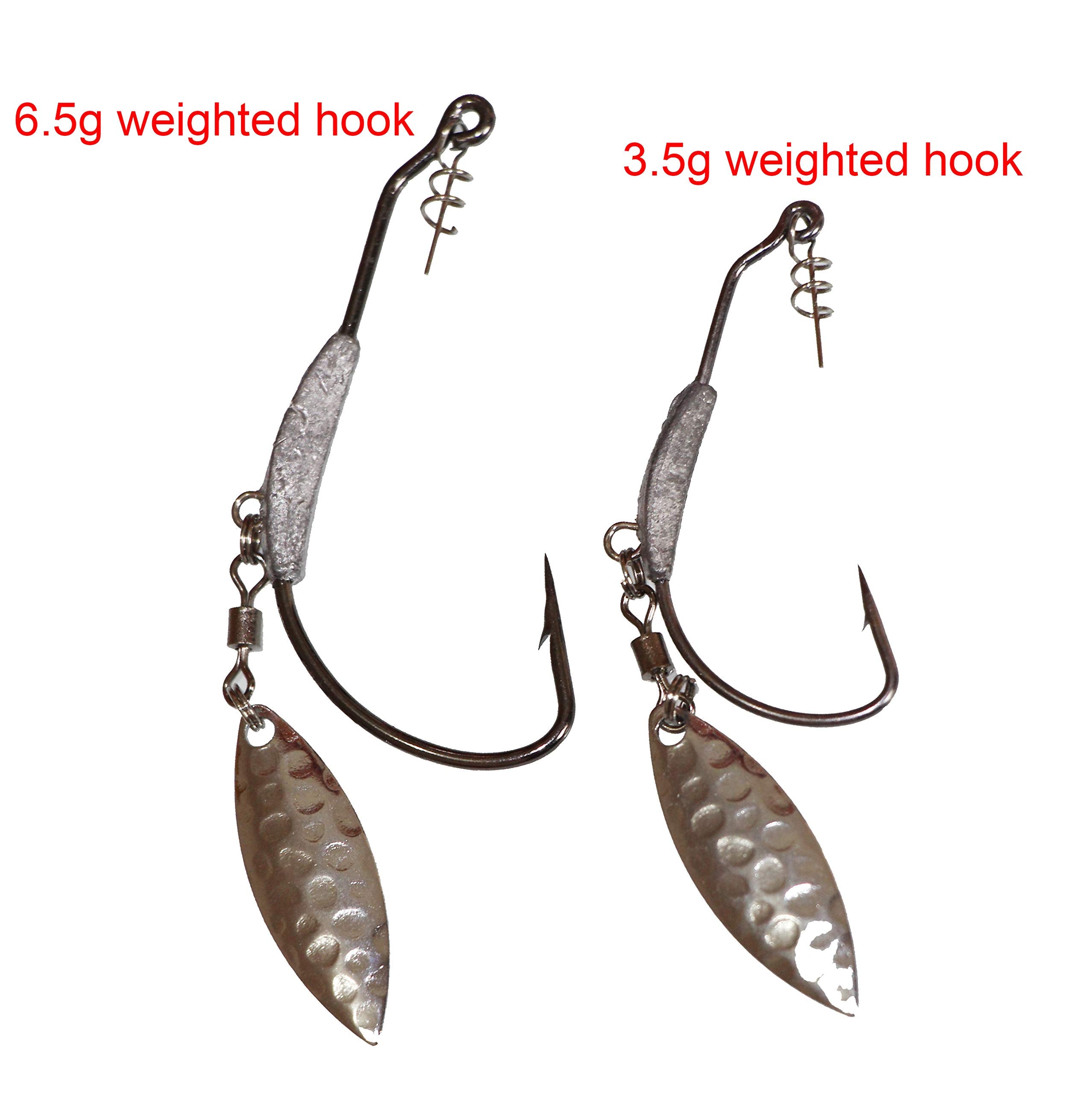 Weighted hook with silver pin and twist lock in fish bait kit