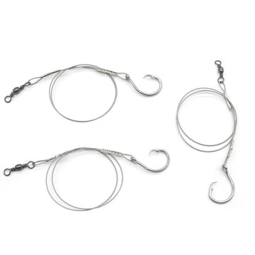 11/0 circle hook shark surf rig with 20.5 inch 49-strand steel leader 120 lb