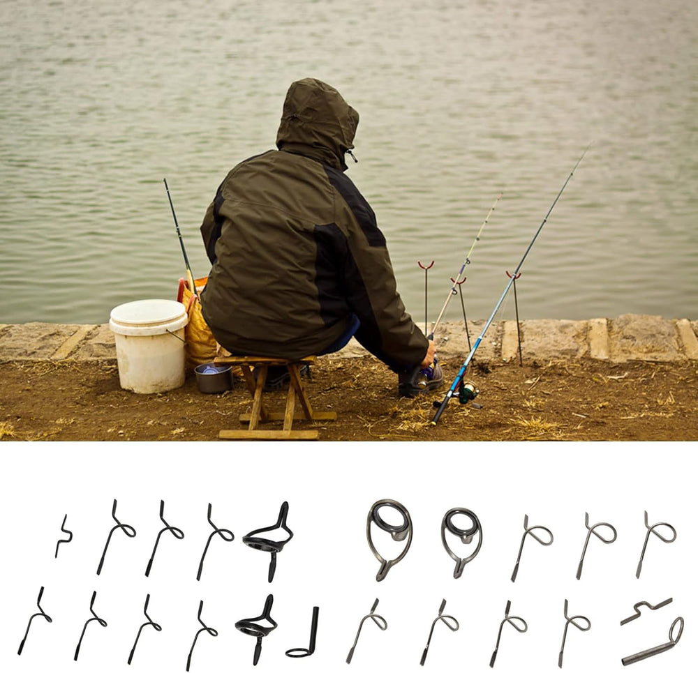 Easy-install fishing rod guides with durable black finish