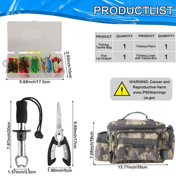 Back view of camo fishing tool kit