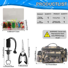 Back view of camo fishing tool kit