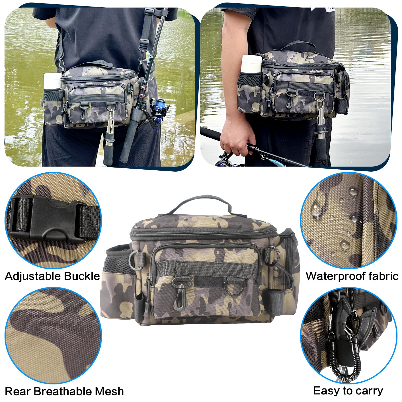 Inside view showing tackle bag and compartments