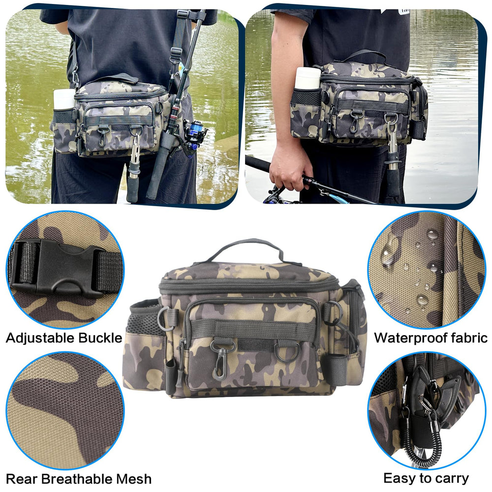 Inside view showing tackle bag and compartments