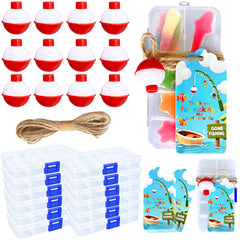 12-set fishing candy tackle boxes with bobbers for party favors